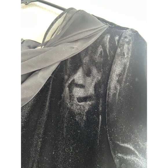 Elegant Black Velvet Dress Long with Cowl Neckline – Connected Petite, Size 14P - Picture 10 of 12